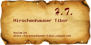 Hirschenhauser Tibor névjegykártya